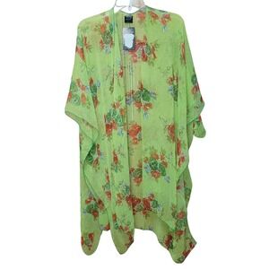 American Leisure Women Sheer Floral Cover‎ Up Kimono Boho Beach Summer Festival